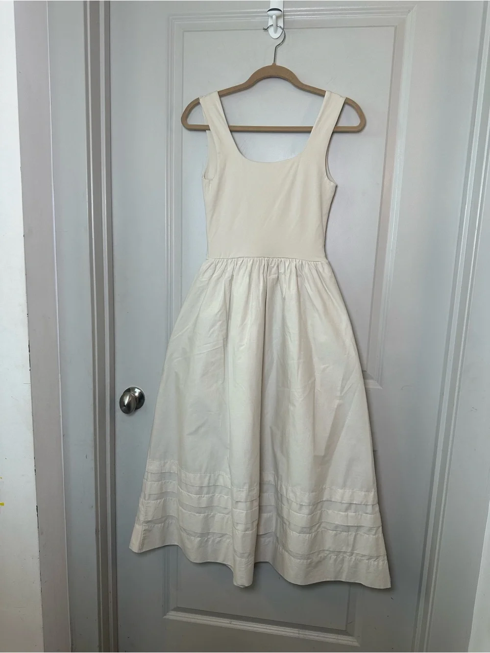 NEW J. Crew Drop Waist Mixy Cotton Poplin Skirt Cream Minimalist Maxi Dress,  XS